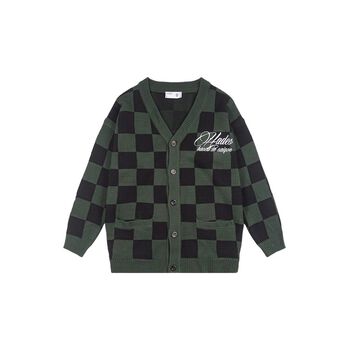 GREEN CHECKERED CARDIGAN