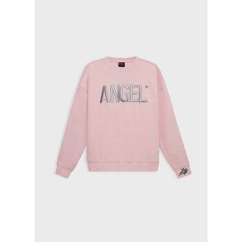 EMBROIDERED LOGO SWEATER/ PINK MELANGE
