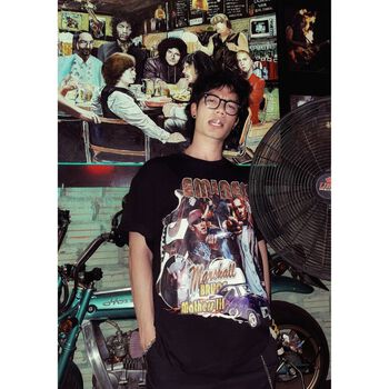 Áo Vintage DACretro HipHop Eminem tay lỡ Unisex cotton nhiều Form in hình Rapper Eminem