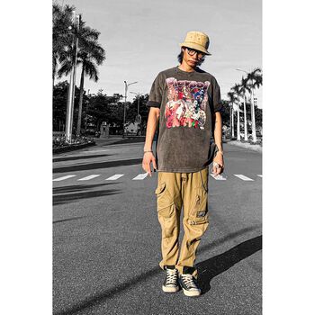 Áo Vintage DACretro Playboi Carti HipHop Unisex màu Wash nhiều Form in hình Rapper Playboi Carti