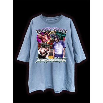 Áo Vintage DACretro Travis Scott Unisex màu Wash nhiều Form in hình Rapper Travis Scott