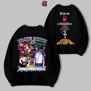 Hoodie Sweater DAC Vintage Rapper Travis Scott form HipHop, tặng kèm Sticker rapper Travis Scott
