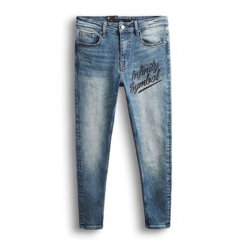 Quần Jean Nam INF Infinity Symbol , Chất Denim Co giãn Dày Dặn , QJ003435,SOMEHOW