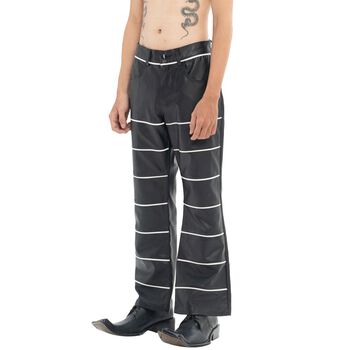 Striped Faux Leather Pants