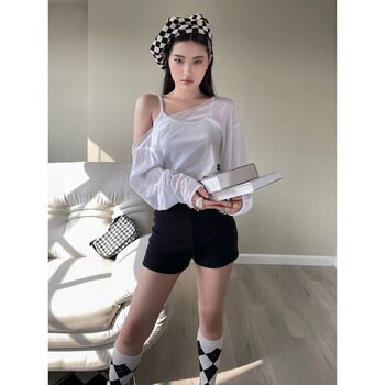 19 White Croprop (Áo Lưới Trắng - Tặng Kèm Áo Dây) // 19 DEGREES