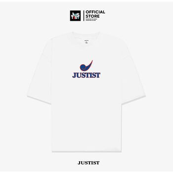 Áo Thun Nam JUSTIST Heart Peace Hai Màu Trắng Đen Tay Ngắn Chất Cotton TS2101072