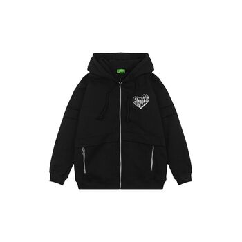 HEART SHAPE ZIP HOODIE