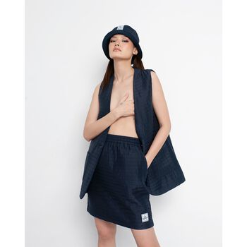 Womens Navy Quilted Vest