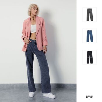 Quần Jean Nữ , SlimStraight Basic Navy , Chất Jean Dày Dặn , WQJ000007,SOMEHOW