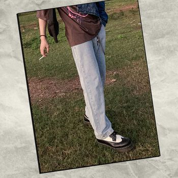 Quần Jean DACretro Baggy lưng thun ống suôn Vintage