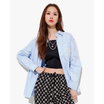 MLB - Áo sơ mi phom suông tay dài Monogram Back Logo