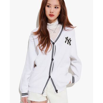 MLB - Áo khoác cardigan phom suông cổ V Basic Big Logo