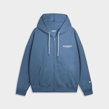 Áo Khoác Hoodie zip Outerity Mini Signature/ Màu xanh dương đậm - Nỉ bông - ORP406
