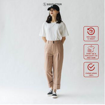 Quần dài nữ SSSTUTTER chất khaki ống gập Culottes Pants