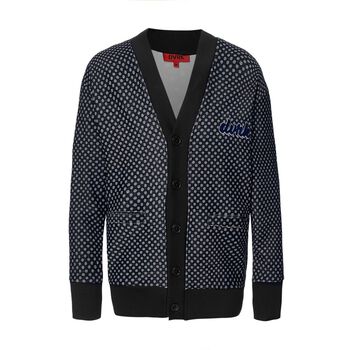 DVRK POLKADOT-PRINT CARDIGAN - BLACK