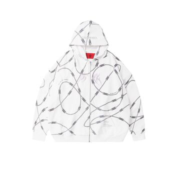 DVRK WIRED ZIP UP HOODIE - WHITE