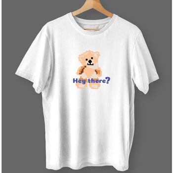 Áo thun tay lỡ Hey there Black/White