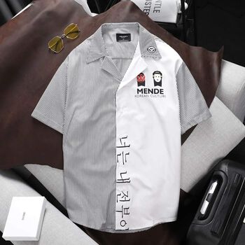 MENDE - The Mask Shirt - Áo sơ mi nam tay ngắn hàn quốc trẻ trung năng động đơn giản