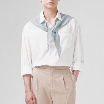 Áo sơ mi nam cổ đức SSSTUTTER form refined fit sơ vin linh hoạt có kèm khăn choàng phong cách hàn quốc VENICE SHIRT