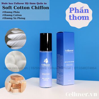 ?Nước hoa Celluver xịt thơm quần áo Soft Cotton Chiffon