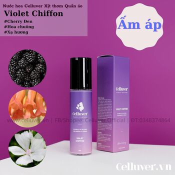 ?Nước hoa Celluver xịt thơm quần áo Violet Chiffon