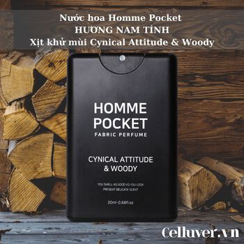 Nước hoa Homme Pocket xịt khử mùi Cynical Attitude & Woody