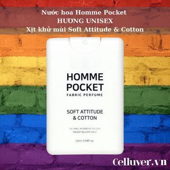 ?Nước hoa Homme Pocket xịt khử mùi Soft Attitude & Cotton