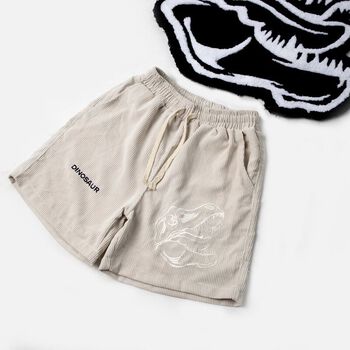 Quần short nhung tăm màu be DINO$AUR - Local Brand Chính Hãng