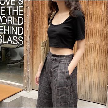 Áo Croptop Squared neck top Vải Cotton (co dãn- mỏng nhẹ)