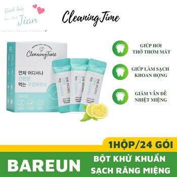 Bột Khử khuẩn/ Sạch khoang họng, sạch răng miệng/ Nuốt được BAREUN Hàn Quốc