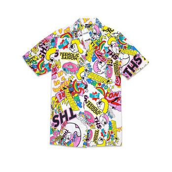 Áo Sơ Mi Form Rộng Unisex TeeHolic In Hoạ Tiết Hoạt Hình thS