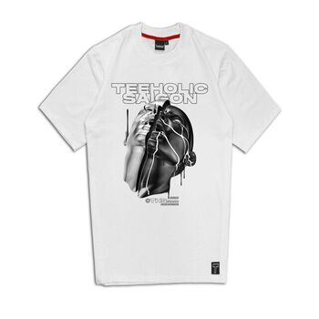 Áo Thun In Hình Đầu Người TeeHolic - Màu Trắng Xanh Tan