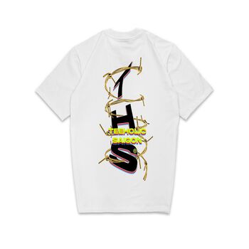 Áo Thun Unisex TeeHolic In Logo THS Gai Dọc - Màu Trắng Đen Xanh