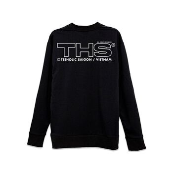 TeeHolic Áo Sweater Form Rộng In Logo THS Màu Đen Trắng