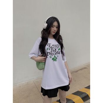 ENJOY THE PROCESS T-SHIRT FLORAL WHITE