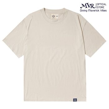 Áo Thun Basic Phông Trơn Nam Nữ Ngắn Tay Oversize Form Rộng Màu Kem Beige MVR