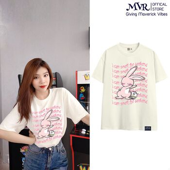 Ao Thun Nam Nữ In Hình Thỏ Hông Dabbing Nhảy chính hãng MVR Ulzzang TT1412