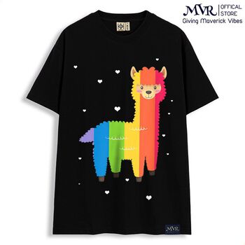 Áo Thun Phông Unisex In Hình Ngựa Llama Dễ Thương Cute Cầu Vồng Bày Màu Big Size Form Dáng Rộng Local BrandKK6010