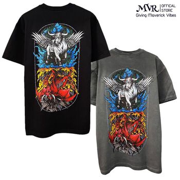 Áo thun unisex tuổi trâu Sửu xuất khẩu Mỹ form rộng tay Local Brand MVR In nhũ vàng đen xám wash rocktee