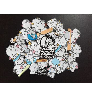 Sticker Cừu Siêu Cute, mẫu HOT NHẤT Spacesheeps