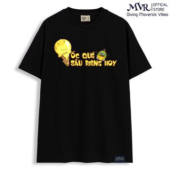 Áo In Kem Ốc Quế Sầu Riêng Hoy Áo Thun Nam Nữ Tay Lỡ Cotton 100% Localbrand MVR TT14122101 Đen