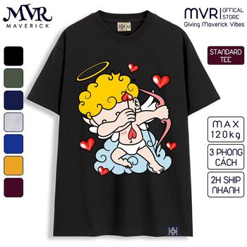 Áo Thun Cặp Cupic Trái Tim Phôm Rộng Phong Cách Hàn 3733