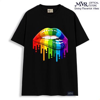 Áo Thun Phông Nam Nữ In Hình Môi 7 Cầu Vồng LGBT Tự Hào Pede Gay Les LGBT Phong Cách Form Hàn Quốc Nhiều KK6008