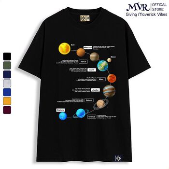 Áo thun unisex ngân hà phông nam nữ cổ tròn in hệ mặt trời phong cách streetwear phông local brand MVR KK3797