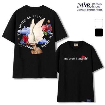 Áo Thun Unisex Thiên Thần Hoa Đẹp Angle Phông Cotton Unisex Form Áo Chuẩn Âu Cho Nam Nữ Phong Cách Sang 112019011