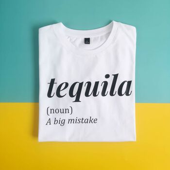 Áo thun ngắn tay Chodole cho cả nam và nữ, chất liệu vải cotton in chữ Tequila, a big mistake