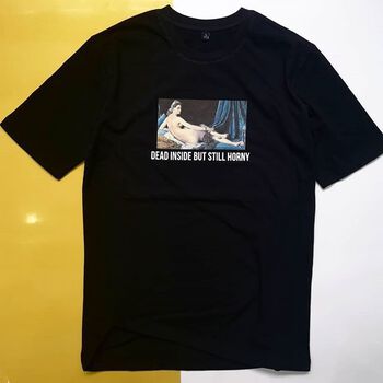 Áo thun tay ngắn unisex Chodole cho cả nam và nữ, chất liệu vải cotton in hình dead inside but still lovely