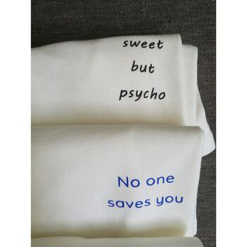 [Mã FATHANG5 giảm 10K đơn 50K] Áo thun unisex cotton 100% in chữ Sweet but psycho