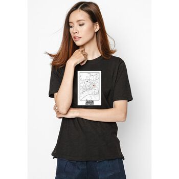 Áo thun nữ in hình Map love Saigon-(đen)