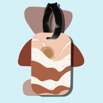 Thẻ hành lý cho túi xách balo du lịch in hình abstract landscape art sun (nhiều màu)